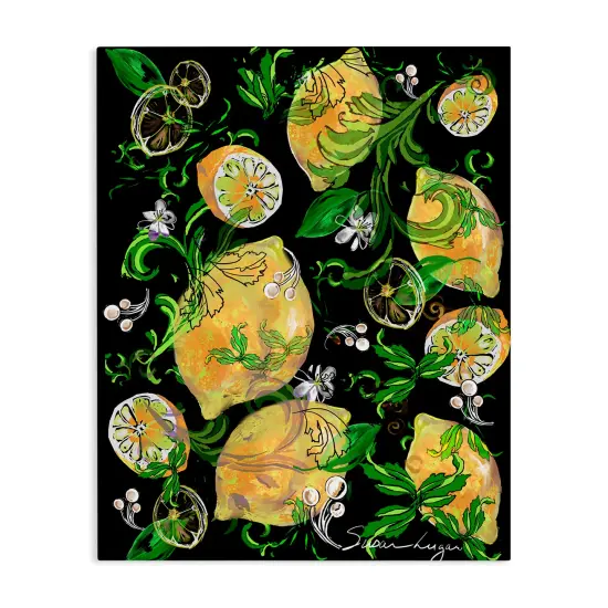 Stupell Industries Lemons And Acanthus Leaves Canvas, design by Susan Lugar {1}