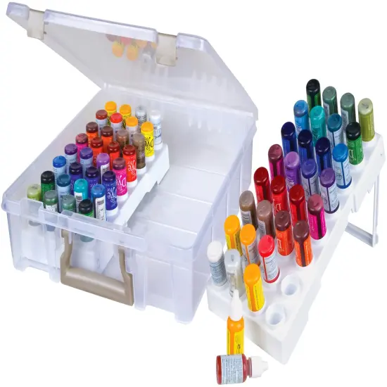 ArtBin Super Satchel W/Glitter Glue Trays-15"X14"X3.5" Translucent {5}