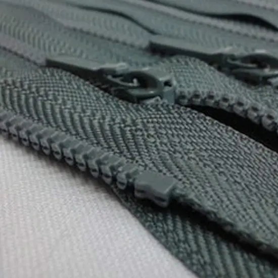 Grey Molded Plastic Zipper 4MM 5 Inches Closed Bottom {2}