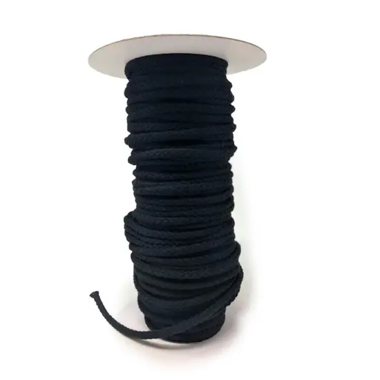 1/4 Inch Round Polyester Drawstring Cord Black White By the Yard {1}
