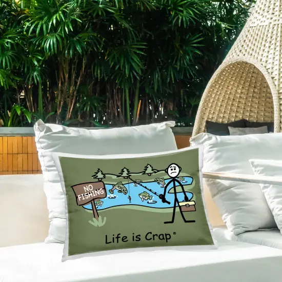 Stupell Industries No Fishing at Pond Outdoor Printed Throw Pillow Design by LIC, 14 x 7 x 20 {2}