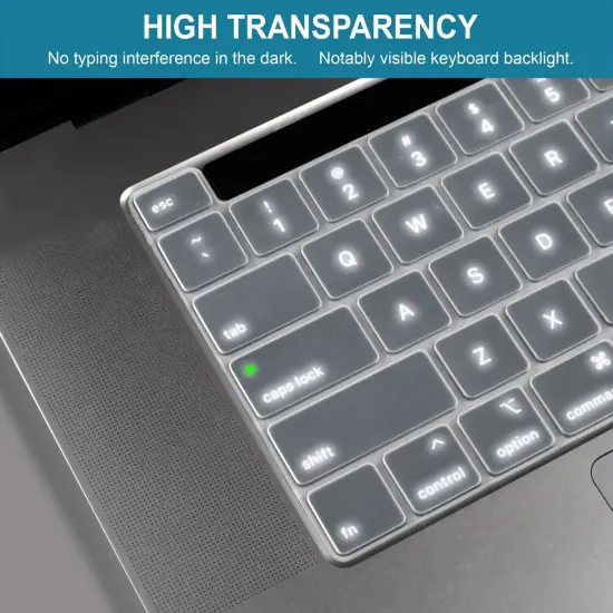 Insten 2 Pack Keyboard Cover Protector Compatible with 2020 Macbook Pro 13", Ultra Thin Silicone Skin, Tactile Feeling, Anti-Dust, Clear & Black {5}