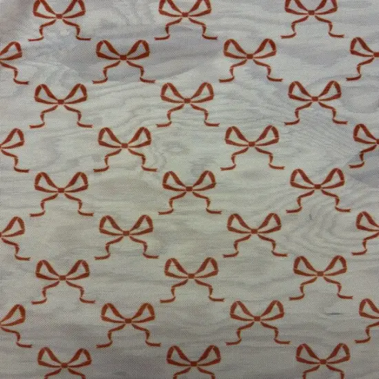 1 Yard Bow Print Mesh Stretch Fabric for Costumes and Dancewear Red {1}