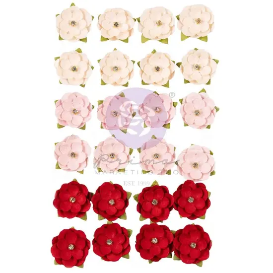 Prima Marketing Frank Garcia Paper Flowers 24/Pkg-Cherry Kisses, Cherry Sweet {1}
