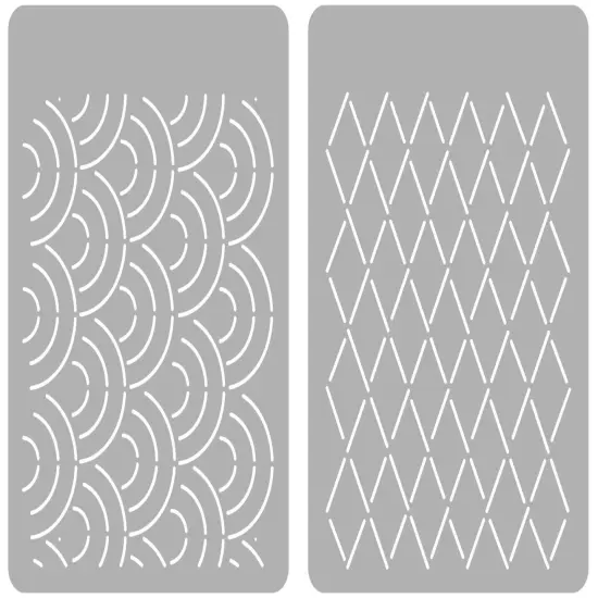Fabany Quilting Stencils - Diamond and Sunrise Combo 2PC, 9" x 9.5" {2}