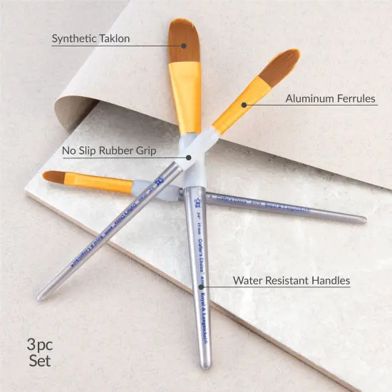 RCC 245 | Crafter's Choice&trade; 3pc Brown Taklon Variety Brush Set {4}