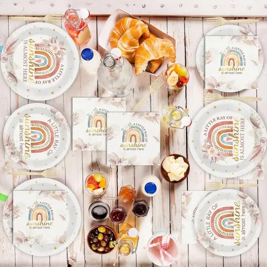 96 Pcs Boho Rainbow Party Decorations {4}