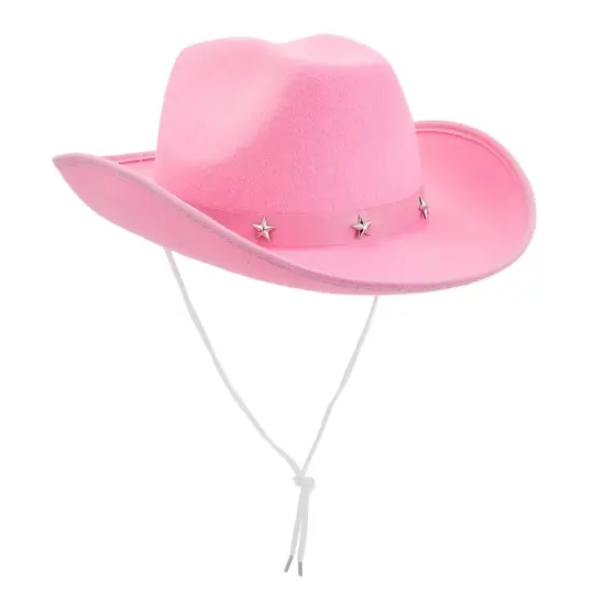 Felt Pink Cowgirl Hat for Women and Men, Costume Accessories (14.8 x 10.6 x 5.9 Inches) {1}
