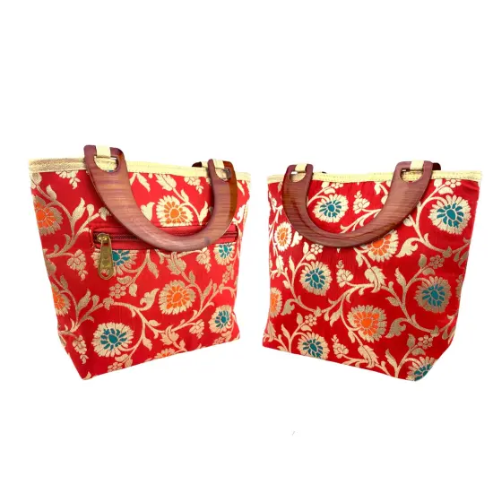 Silk Purse for Women Indian Potli Gota Patti Bag Ethnic Wedding Favor Gift for Her, Nikah, Eid, Diwali Gift {1}