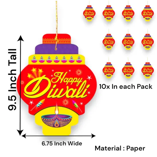 10ct Paper Happy Diwali Hanging , Diwali Decoration, Diwali Decor, Diwali Decorations, Diwali Party, Deepawali Hanging, Diwali Garland {3}
