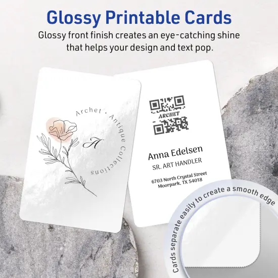 Avery Glossy White Postcards, 3-1/2" x 5" Rectangle Rounded Corners {2}