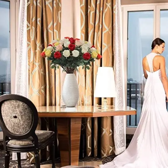 30" Premium Red Silk Rose Bud - Lifelike Bloom, Elegant Floral D&eacute;cor, Perfect for Arrangements, Events & Home Displays - Ideal for All Seasons, Floral Home by Artificial Flowers {2}