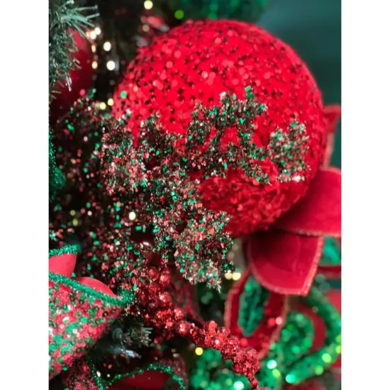 8" Sequin Ball Ornament: Red {3}