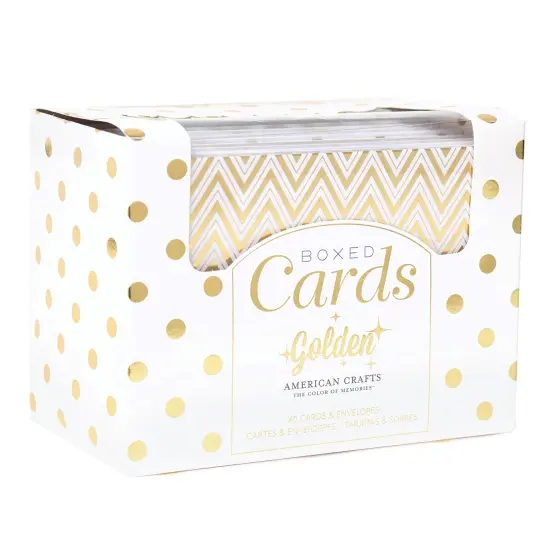 American Crafts A2 Cards W/Envelopes (4.375"X5.75") 40/Box-Golden - Gold Foil {3}