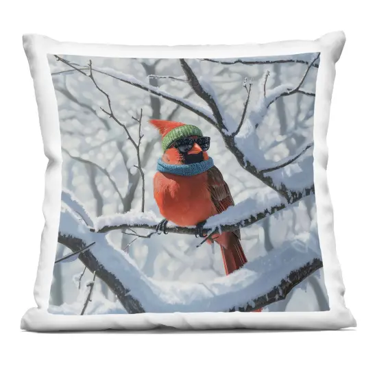Stupell Industries Winter Cool Cardinal Indoor Pillow, 18 x 7 x 18 {1}