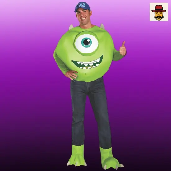 Men's Monsters University Mike Deluxe Costume Plus Halloween {1}