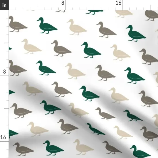 Various Fabrics by the Yard or Fat Quarter Multi Duck Wholecloth Cheater Quilt Top Coordinate Green Ducks Hunting Nursery Boy Beige Warm Gray Bird Animal Custom Printed Fabric by Spoonflower {2}