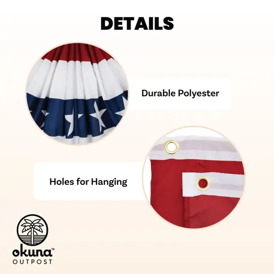 American Flag Bunting - 71.5" x 34" Patriotic Pleated Half Fan Flag for Elections and Your Vote Matters, 4th of July, Labor Day, Memorial Day, Indoor and Outdoor Red, White and Blue Decoration Banner {4}