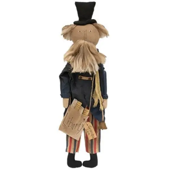 Grandpa Sam Americana Doll 25&rdquo; Plush Patriotic Figurine with Navy Coat {1}