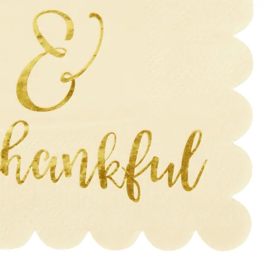 50 Pack Thanksgiving Cocktail Napkins Party Supplies Table Decorations, Eat Drink and Be Thankful (5 x 5 In) {4}