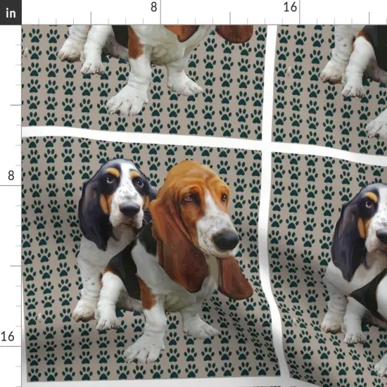 Various Fabrics by the Yard or Fat Quarter Basset Hound Dog Breed Animals Pets Puppy Dogs Custom Printed Fabric by Spoonflower {2}