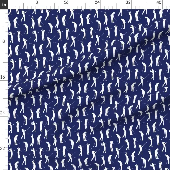 Various Fabrics by the Yard or Fat Quarter Golfers Dark Blue Small Golf Golfer Man Cave Game Sport Golfing Boys Men Athlete Custom Printed Fabric by Spoonflower {1}