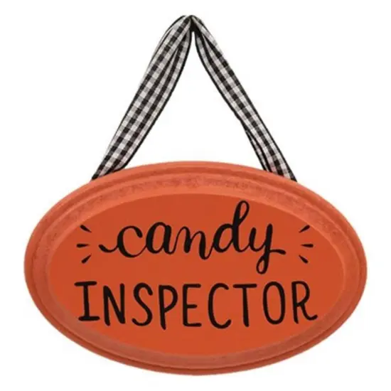 Halloween Black and Orange Wooden Ornaments Collection with Fabric Hangers and Painted 3 Asstd. {1}