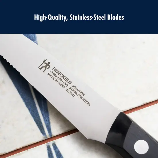 Henckels Solution Steak Knife Set of 8, Black, Stainless Steel {3}