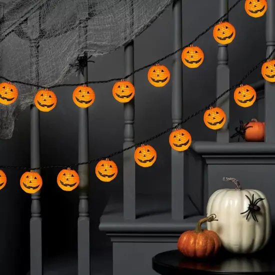 Halloween Pumpkin Lantern String Lights - 8.5Ft (Orange) {2}