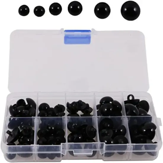 100 Pcs Plastic Black Safety Eyes {1}