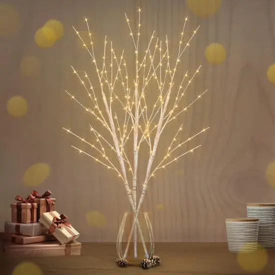 Lighted White Birch Branches with Timer 33IN 180 LED Twig Birch Branches for Vase {1}