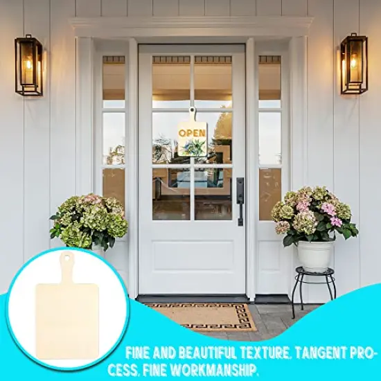 16 Pack Unfinished Wood Cutting Board Craft with Handle, Wooden Paddle Cheese Bread Board Set Chopping Board Serving Tray for Craft DIY Christmas Home Kitchen Cooking Decor (9.4" x 5.5") {4}