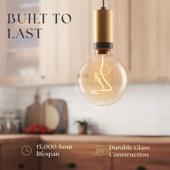 Next Glow Decorative LED Edison Bulb, Dimmable 2000K, E26, Oversized Globe Bulb {4}
