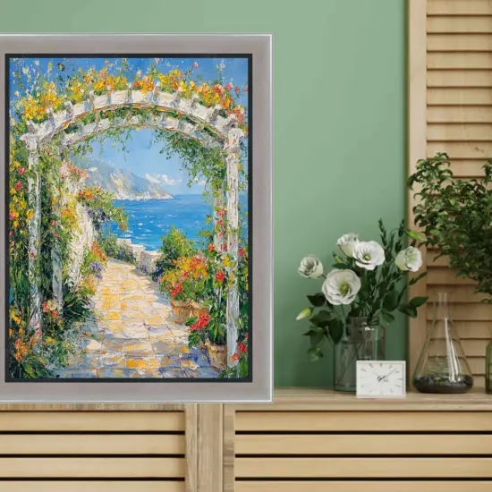 Contemporary Silver With Black Picture Frame 36x36 frame {5}