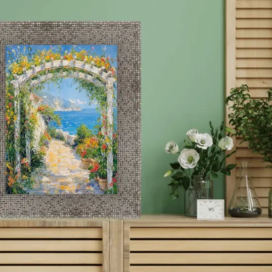 Modern Wide Glitter Silver Gunmetal Picture Frame 36x36 frame {5}