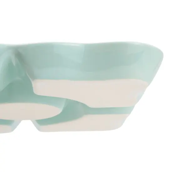2 Pack Porcelain Divided Serving Tray for Appetizers, 5 Compartments (Light Blue, 9.5 In) {4}