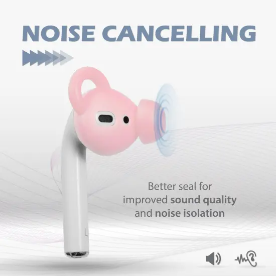 Insten 3 Pairs Ear Hooks Tips Compatible with AirPods 1 & 2 Earbuds, Anti-Lost EarHooks EarTips Accessories, Comfortable Soft Silicone Covers, with Storage Box (Not Fit in Charging Case) Pink {3}