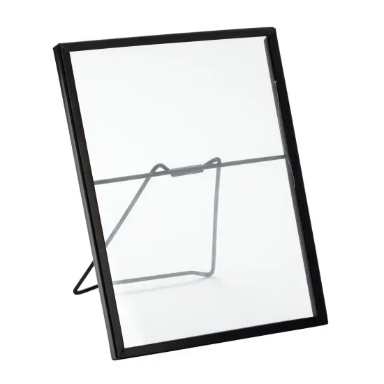 8 Pack Black Glass Frame for Pressed Flowers, 5 x 7 Inch Photos, Floating Picture Frames (6.9 x 8.9 In) {4}