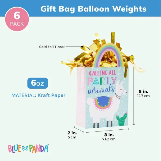 Llama Gift Bag Balloon Weights, Birthday Party Decorations (6 oz, 6 Pack) Black {2}