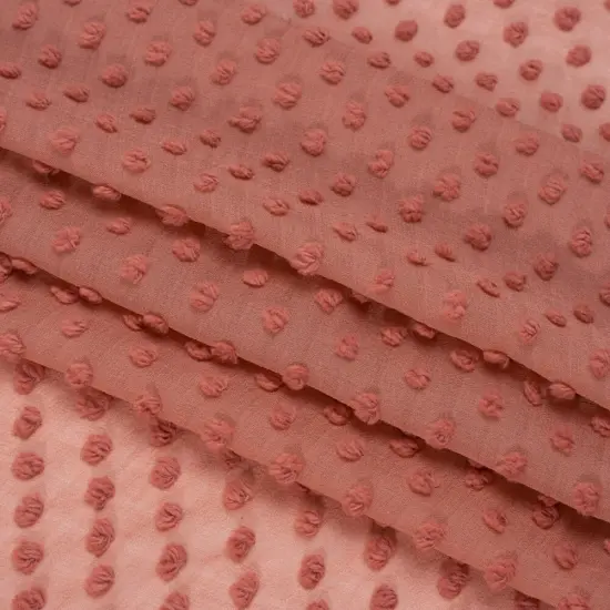 1 Yard Rose Pink Silk Swiss Dot Georgette Fabric Lightweight Polka Dots 51 Inch Width {3}