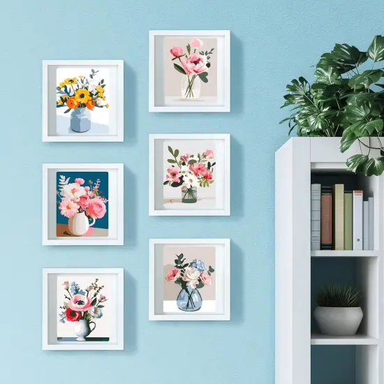 6 Pack Flower Symphony Paint by Numbers Kit - 6.3 x 7.87 inch {4}