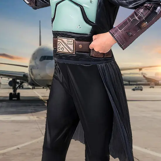 Kids Boba Fett Qualux Costume, Star Wars Child Mandalorian Outfit {4}