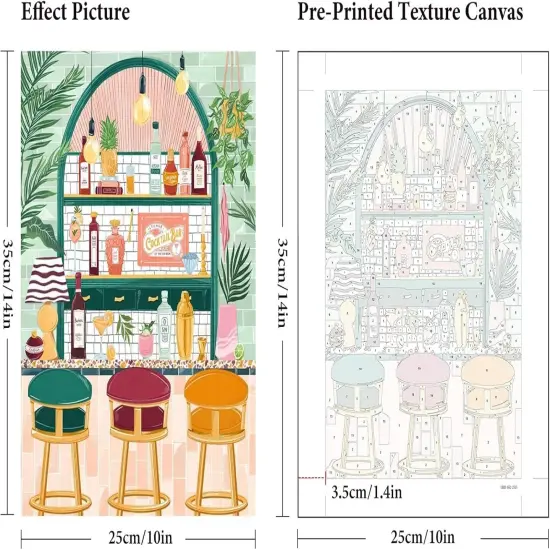 6 Pack Coffee Paint by Numbers Kit - 10&rdquo; W x 14&rdquo;L {3}