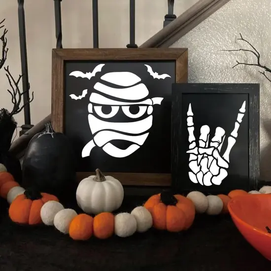 Halloween Stencils for Painting on Wood Crafts(16 Halloween Face) {3}