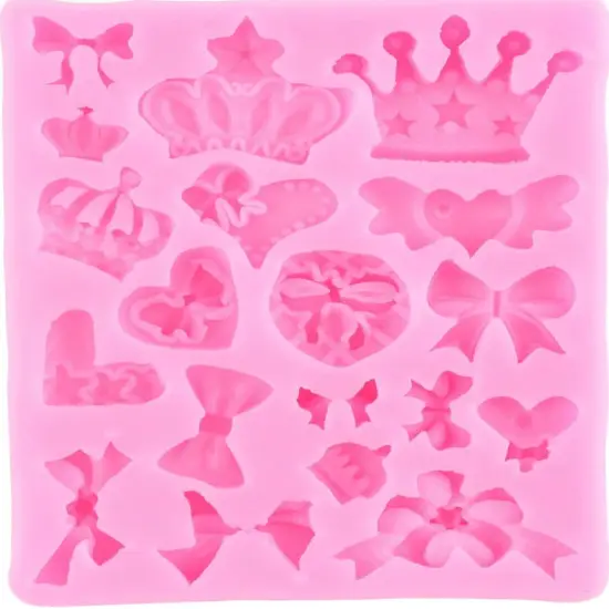 Detailed Crown and Bow-Shaped Silicone Mold for Homemade Sweets {1}