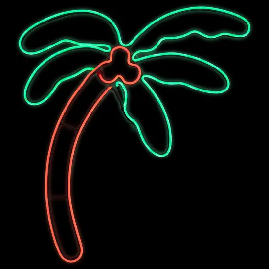 Northlight LED Palm Tree Neon Lighted Wall Art - 24.5" - Orange and Green {1}