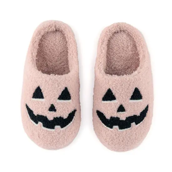 PINK JACK-O-LANTERN SLIPPERS {1}