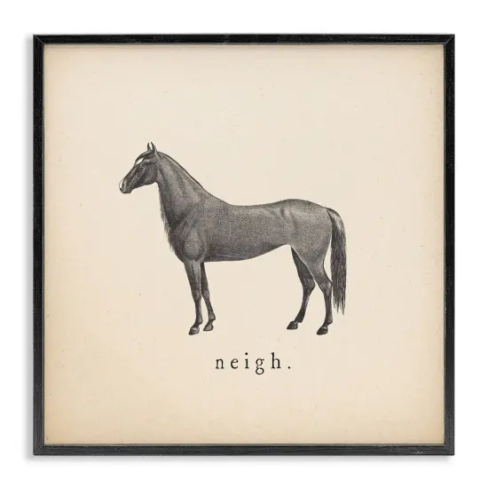 Stupell Industries Neigh Farm Horse Sounds Framed Giclee Wall Art Design by Wild Apple Portfolio {1}