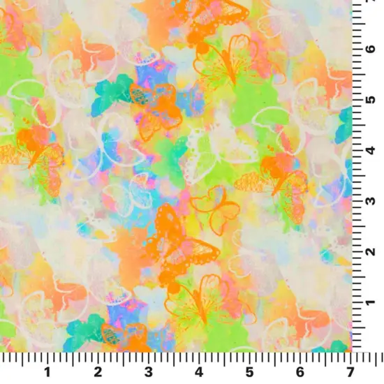 Neon Butterflies Printed Spandex Fabric {4}