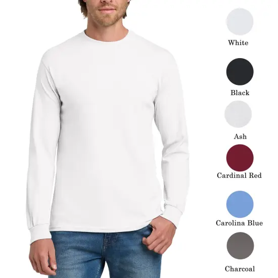 Gildan Heavy Cotton Long Sleeve T-Shirt Navy {6}